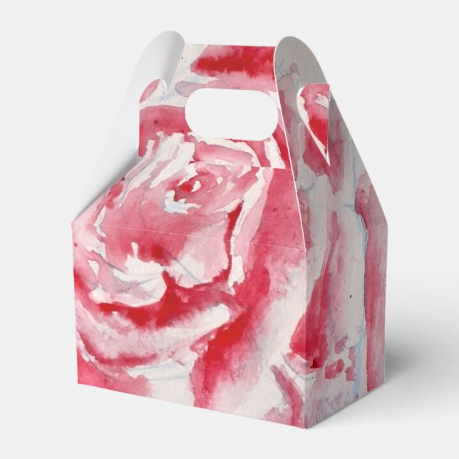 Ballotins Assiette de fête en papier à motif de fleurs de ro (Verso)