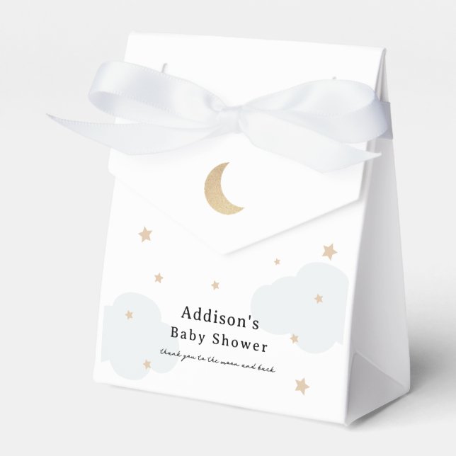 Ballotins Au-dessus du Baby shower bleu lune (Verso)