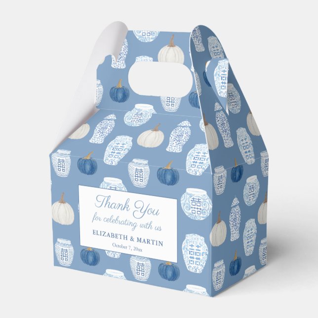 Ballotins Automne Chinoiserie Blue Citrouille Wedding shower (Verso)