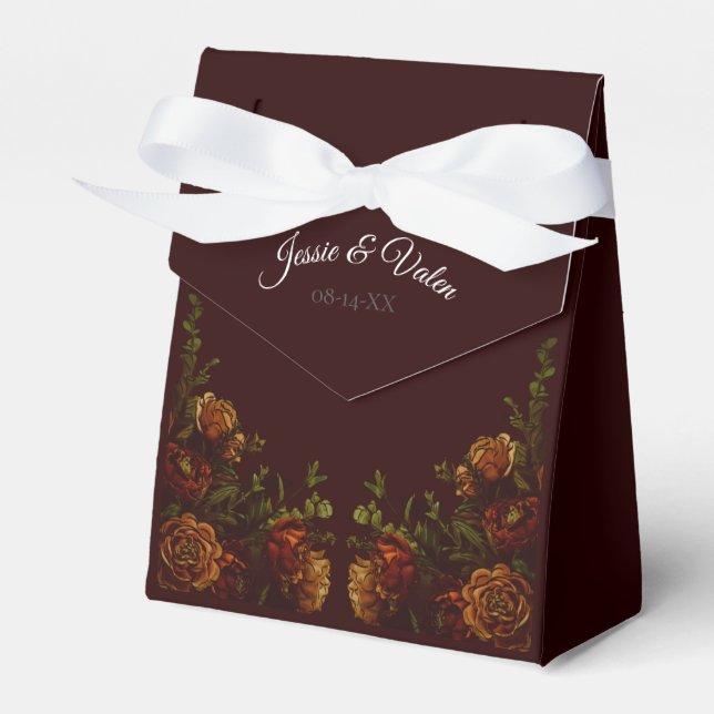 Ballotins Automne Mariage gothique Rustique Orange Maroon (Verso)
