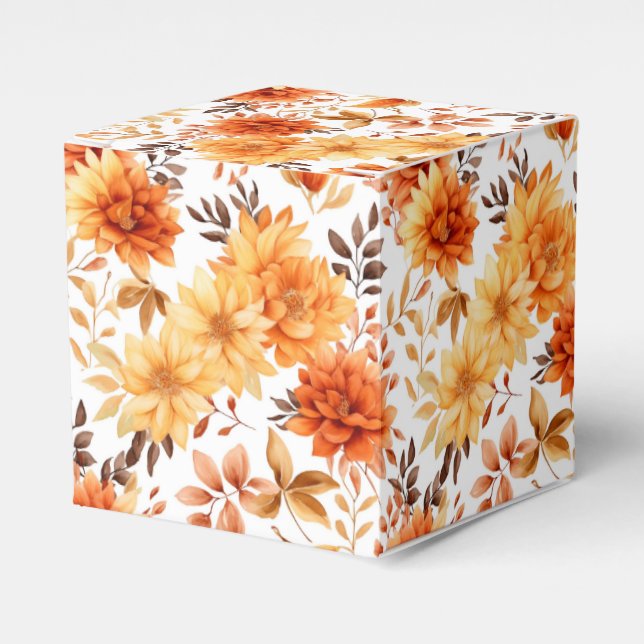 Ballotins Autumn Flowers Favor Gift Box (Verso)