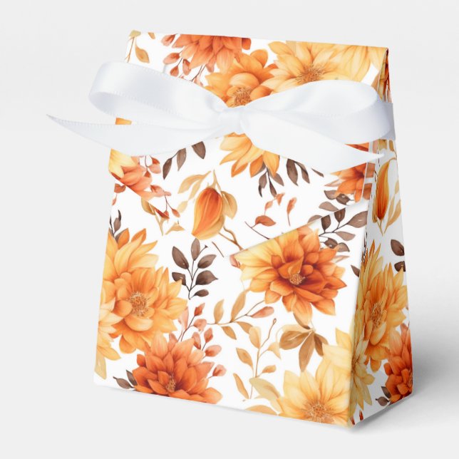 Ballotins Autumn Flowers Favor Gift Box (Verso)