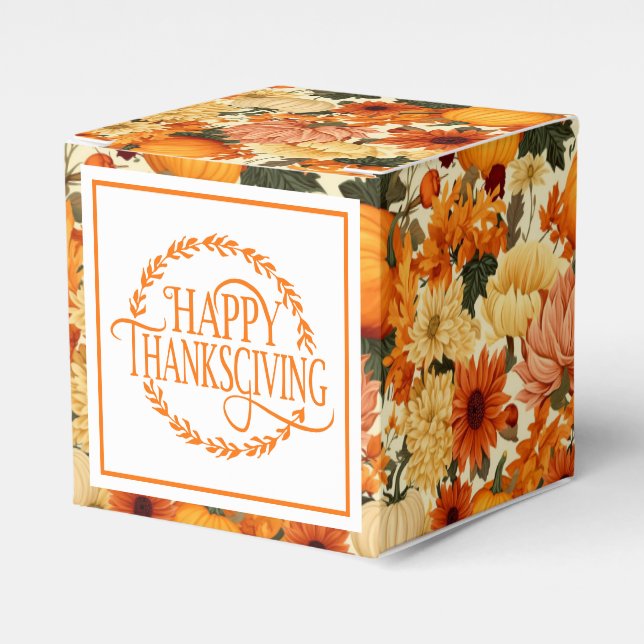 Ballotins Autumn Flowers Favor Gift Box (Verso)