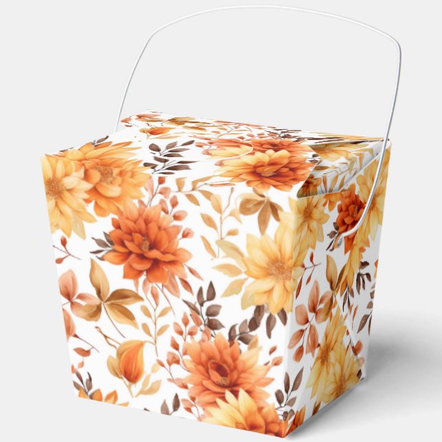 Ballotins Autumn Flowers Favor Gift Box (Recto)