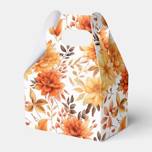 Ballotins Autumn Flowers Favor Gift Box (Verso)