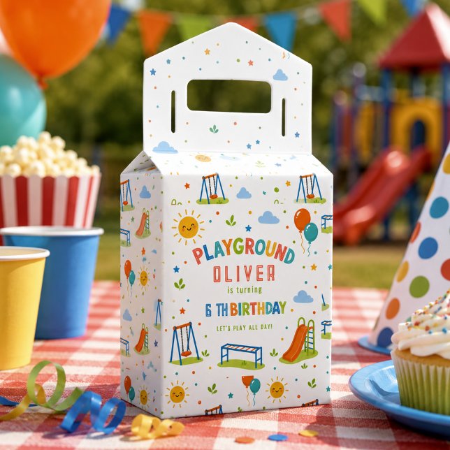 Ballotins Aventure de terrain de jeu Fête d'anniversaire 6 a (Playground Adventure 6th Birthday Park Party Favor Boxes
)
