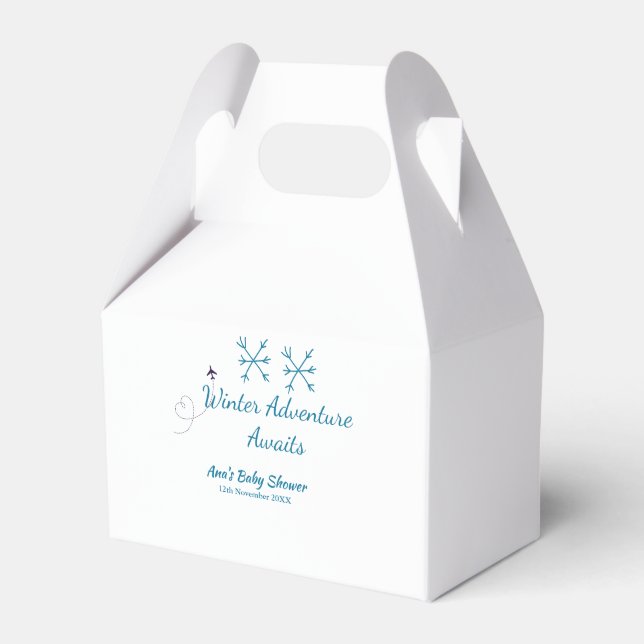 Ballotins Aventure d'hiver attend bébé fête bleu flocon de n (Verso)