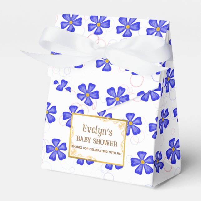 Ballotins Baby Boy Pink Flowers Ballotin (Verso)