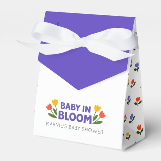 Ballotins Baby in Bloom! Tulip Floral Garden Baby Shower (Verso)