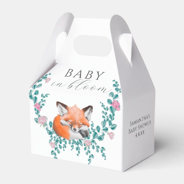 Ballotins Baby in Bloom Woodland Fox Baby shower de verdure (Verso)