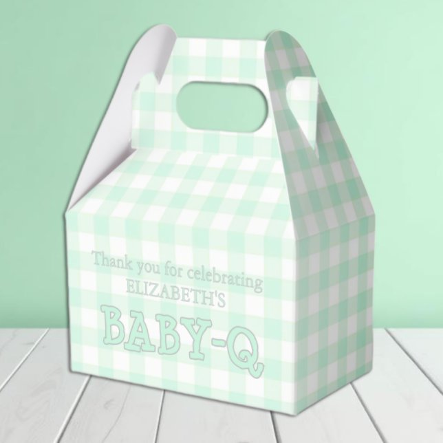 Ballotins Baby-Q Mint Green Gingham Baby Shower (Créateur téléchargé)