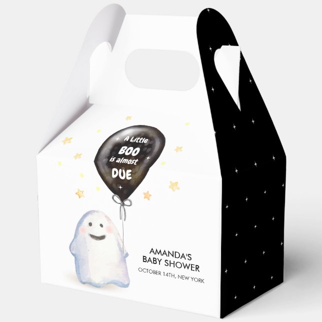 Ballotins Baby shower à bulle Little Boo Watercolor (Recto)