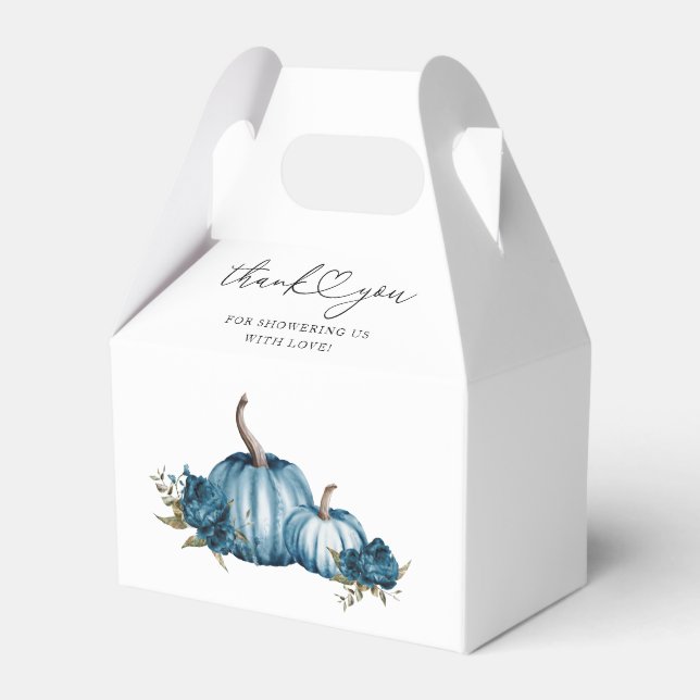 Ballotins Baby shower à fleurs bleu Citrouille Boho (Verso)