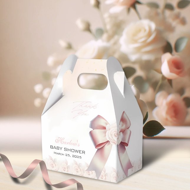 Ballotins Baby shower à fleurs de Bow rose (Créateur téléchargé)