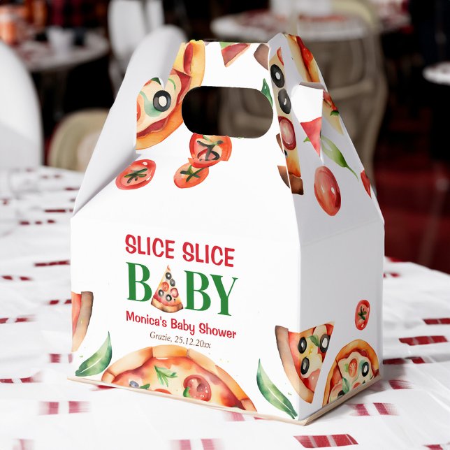 Ballotins Baby shower à pizza italienne en tranches (Slice slice baby Italian pizza baby shower Favor Box personalized baby shower favor boxes)