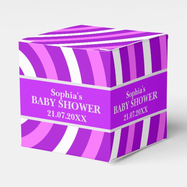 Ballotins Baby shower à rayures mignon Monogram (Verso)