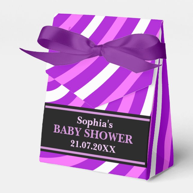 Ballotins Baby shower à rayures mignon Monogram (Verso)