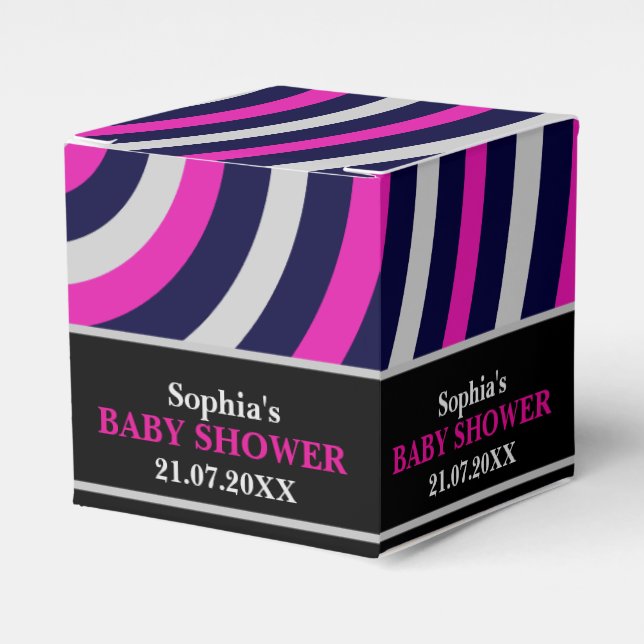 Ballotins Baby shower à rayures mignon Monogram (Verso)