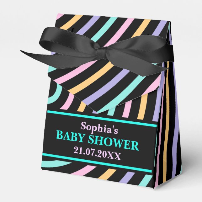 Ballotins Baby shower à rayures mignon Monogram (Verso)
