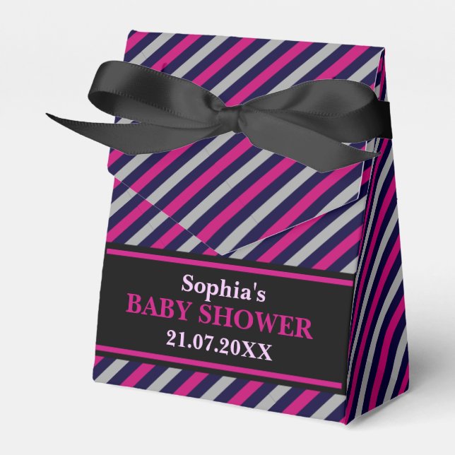 Ballotins Baby shower à rayures mignon Monogram (Verso)