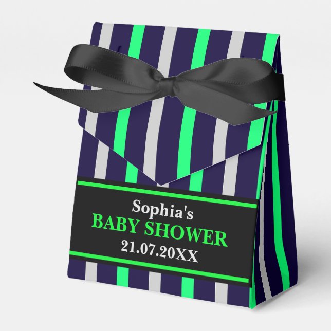 Ballotins Baby shower à rayures mignon Monogram (Verso)