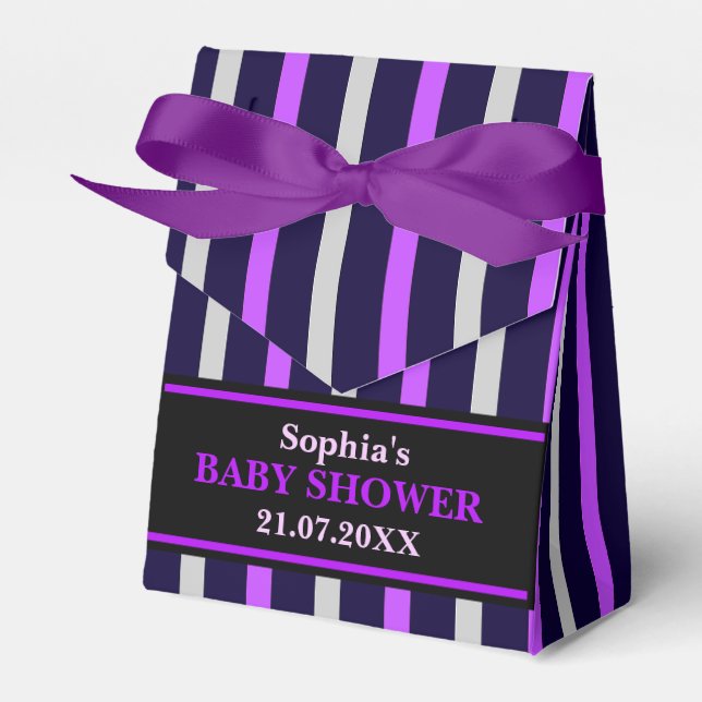 Ballotins Baby shower à rayures mignon Monogram (Verso)