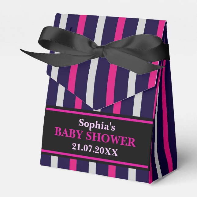 Ballotins Baby shower à rayures mignon Monogram (Verso)