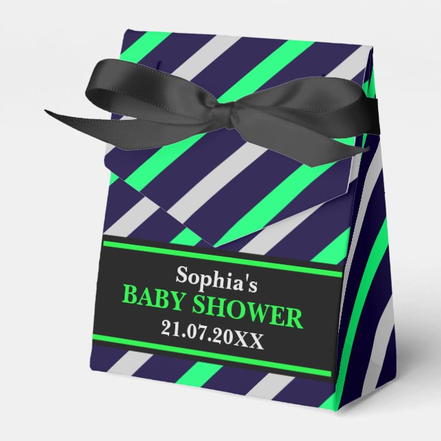 Ballotins Baby shower à rayures mignon Monogram (Verso)
