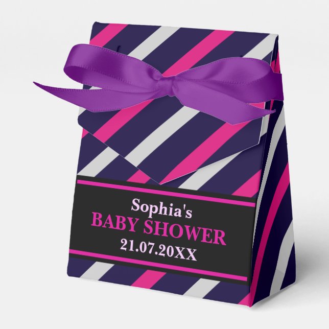 Ballotins Baby shower à rayures mignon Monogram (Verso)