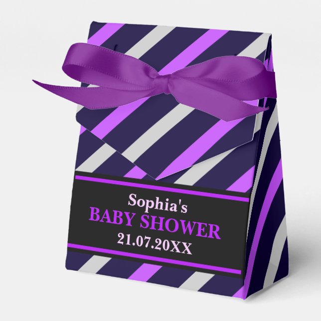 Ballotins Baby shower à rayures mignon Monogram (Verso)