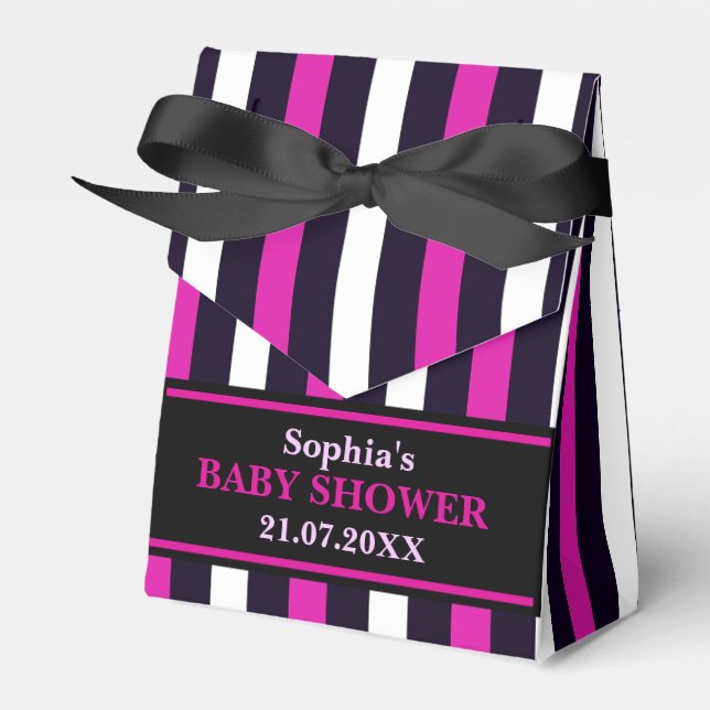 Ballotins Baby shower à rayures mignon Monogram (Verso)