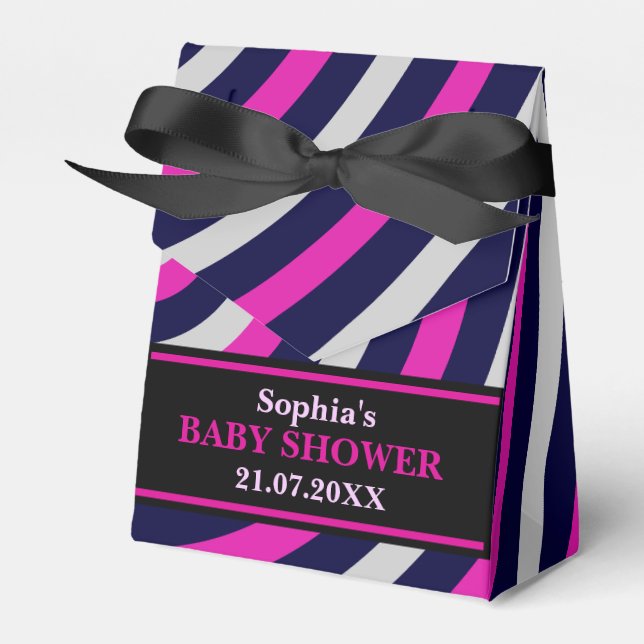Ballotins Baby shower à rayures mignon Monogram (Verso)