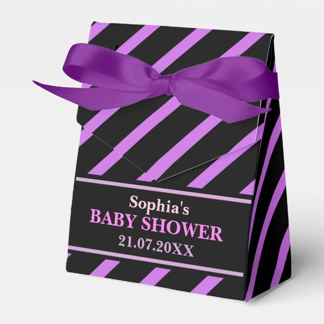 Ballotins Baby shower à rayures mignon Monogram (Verso)