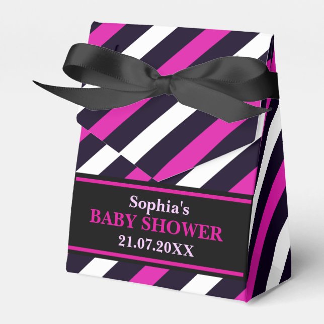 Ballotins Baby shower à rayures mignon Monogram (Verso)