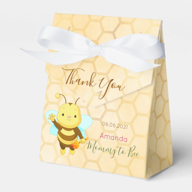 Ballotins Baby shower abeille jaune mignon merci (Verso)