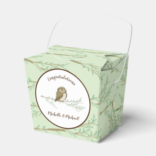 Ballotins Baby shower animal de Owl Woodland (Verso)