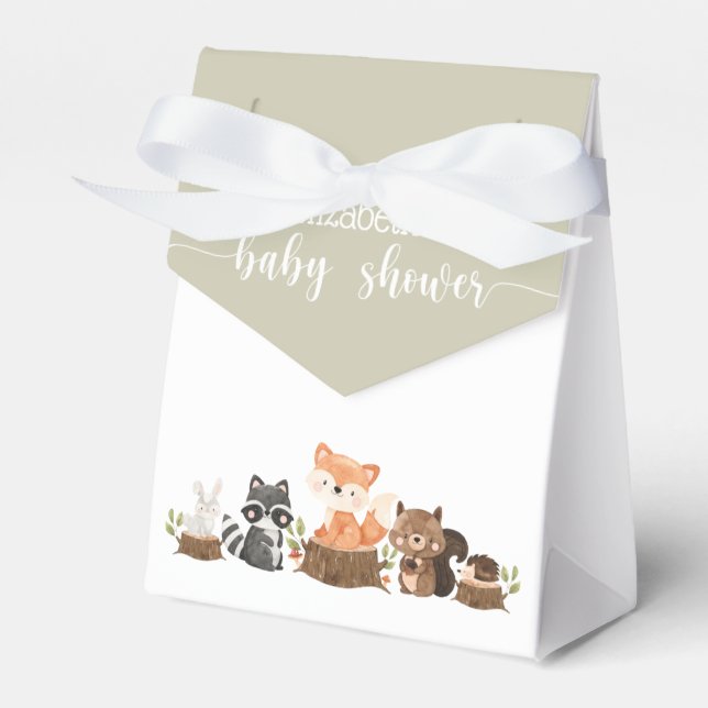Ballotins Baby shower animal forestier neutre par sexe Favor (Verso)