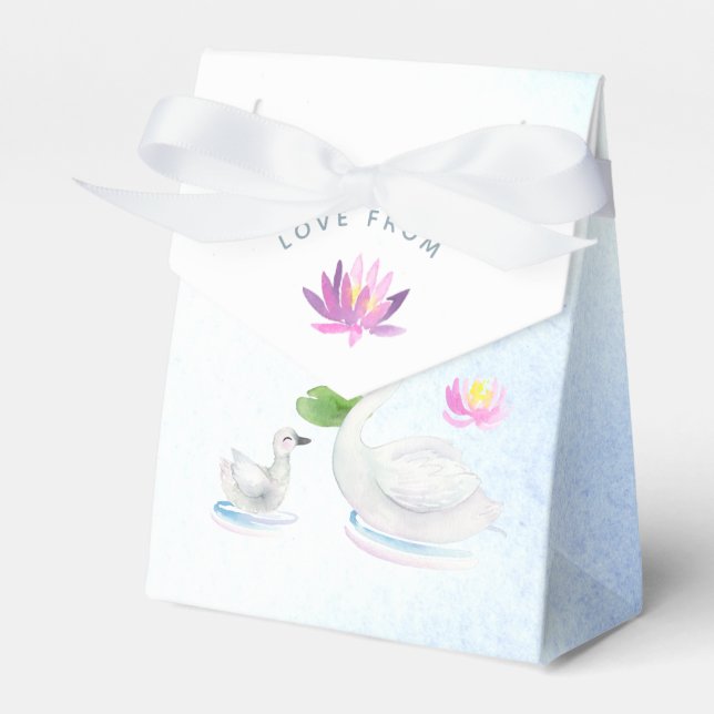 Ballotins Baby-Shower aquarelle cygne (Verso)