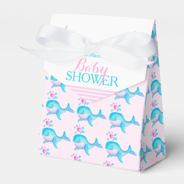 Ballotins Baby shower baleines aqua rose blanc cadeau ballot (Verso)