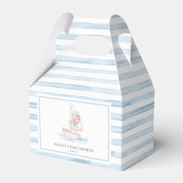 Ballotins Baby shower Bear Bleu Stripe (Verso)