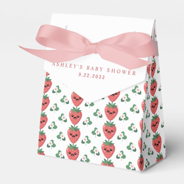 Ballotins Baby Shower Bébé Fraise Kawaii (Verso)