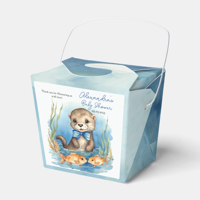 Ballotins Baby shower bébé Otter Boy (Verso)