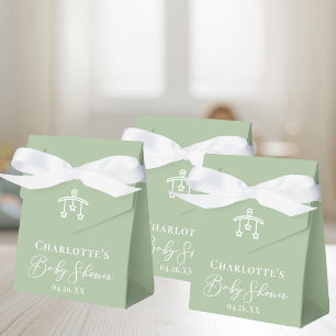 Ballotins Baby shower blanc Chic Sage Vert Personnalisé
