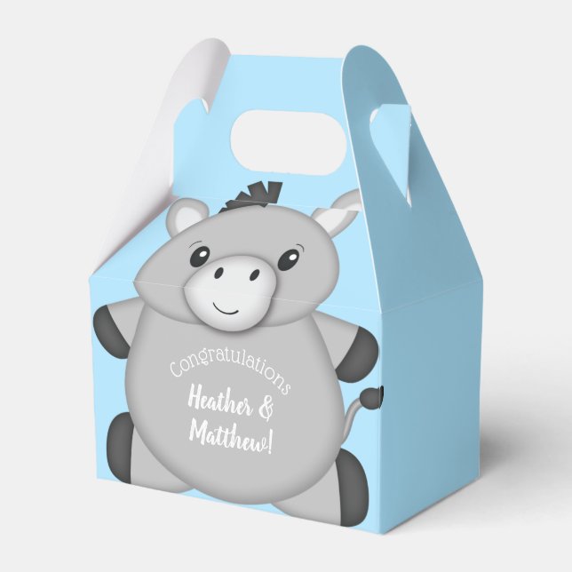 Ballotins Baby shower bleu âne (Verso)