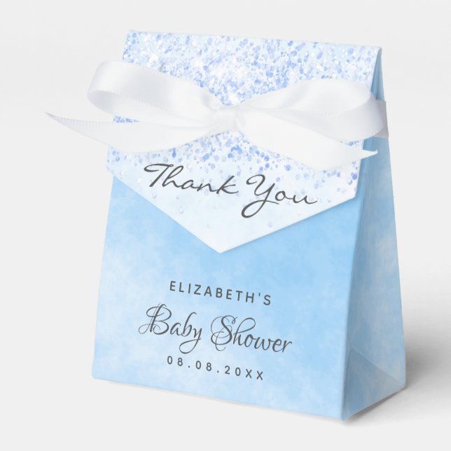 Ballotins Baby shower bleu clair garçon merci (Verso)
