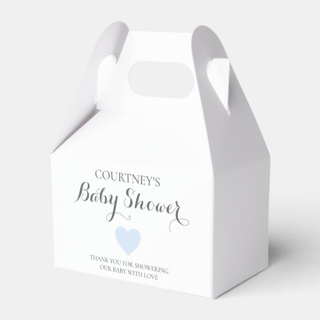 Ballotins Baby shower Bleu Coeur Simple (Verso)