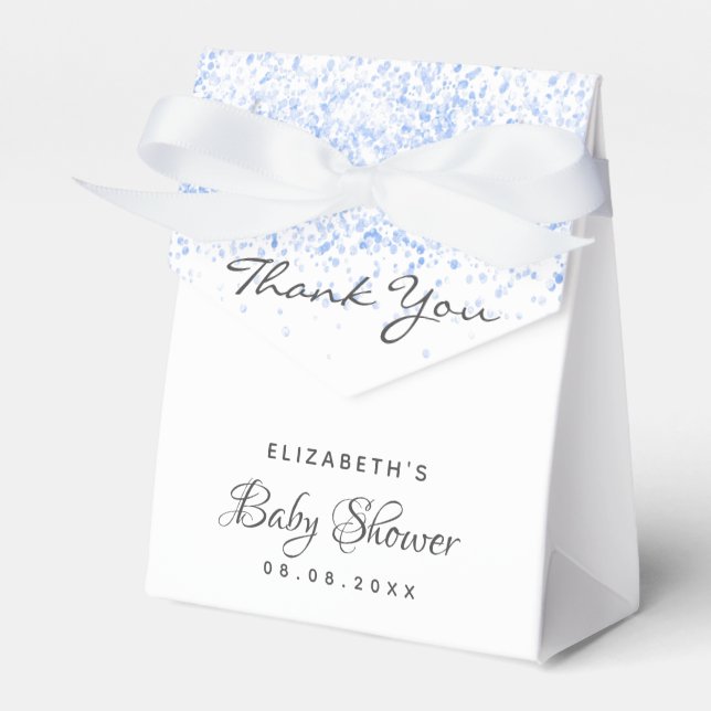 Ballotins Baby shower bleu parties scintillant garçon merci (Verso)