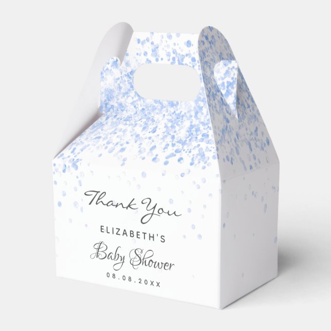 Ballotins Baby shower bleu parties scintillant poussière gar (Verso)
