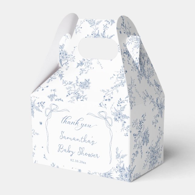 Ballotins Baby shower bleu Toile (Verso)