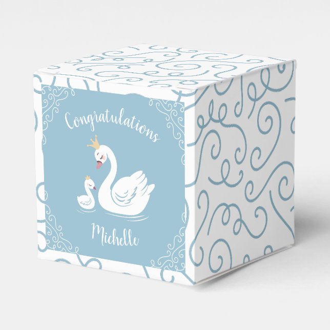 Ballotins Baby shower Blue Boy Swan (Verso)
